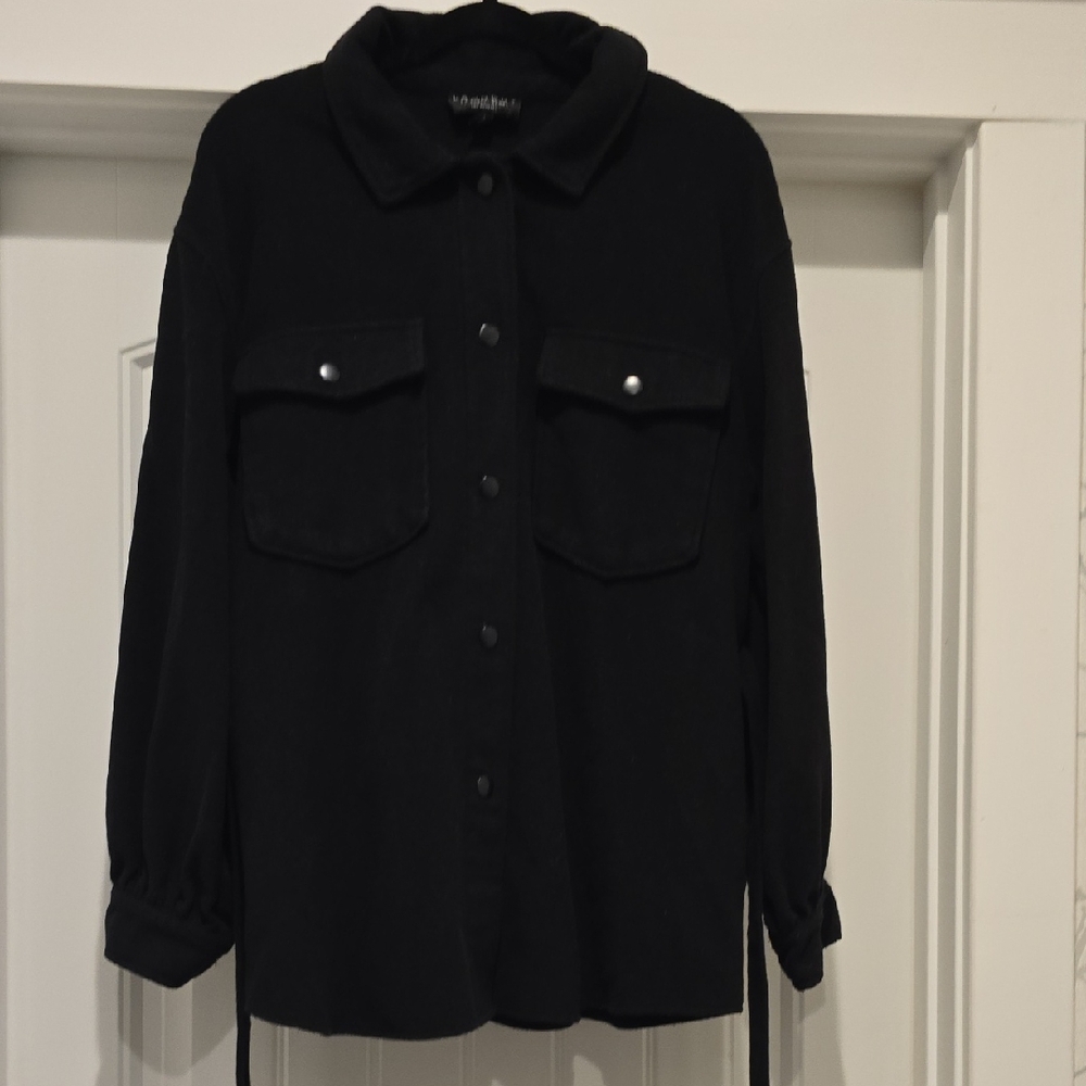 Laundry By‎ Shelli Segal Black Casual Belted Shirt